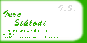 imre siklodi business card